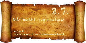 Némethi Tarziciusz névjegykártya